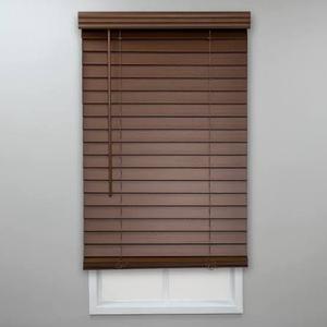 Eclipse 2in. Faux Wood Blinds, 27" W x 72" L in Dark Oak - Cordless Window Blinds, Certified Safe for Children & Pets, Light Filtering, Wand Tilt and Smooth Easy Operation, Window Shades for Home