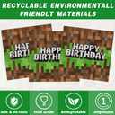 140pcs Green Birthday Party Decorations Green Plates Napkins Party Supplies Disposable Paper Cups Tableware Set for Boys Kid Teen Birthday Decor Serves 20