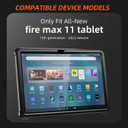 All-New Amazon Fire Max 11 Tablet case (13th Generation, 2023 Release), DJ&RPPQ Full Body Rugged Hands-Free Viewing Stand Back Cover with Screen Protector, Incompatible with iPad Samsung - Black