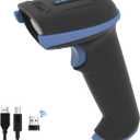 Tera 1D 2D QR Barcode Scanner Wireless and Wired with Battery Level Indicator Digital Printed Bar Code Reader Cordless Handheld Barcode Scanner Compact Plug and Play Model D5100