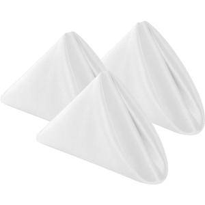 Bailarina Cloth Napkins Set of 120, 17x1 inches Dinner Napkins Cloth Washable, Polyester Square Table Cloth Napkin Bulk with Hemmed Edges Ideal for Banquets, Parties and Weddings-White