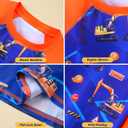WAWSAM Boys Rash Guard Swim Shirts Long Sleeve UPF 50+ Swimwear Quick Dry Toddler Rash Guard for 4-6 Years