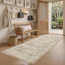 Soalmost Runner Rug 2x5 Washable Non-Slip Kitchen Entry Runners Brown | Soft Low-Pile Rugs for Bathroom Laundry Room, Vintage Foldable Floor Carpet Mat Hallway Entryway for Corridor Bedroom