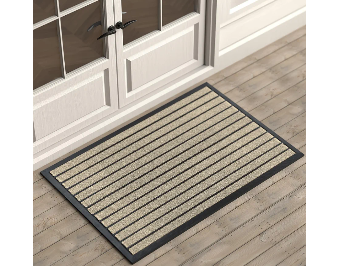 ubdyo Extra Durable Door Mat - Dirt Trapping Outdoor Welcome Mats - Non-Slip Outdoor Door Mats - Low Profile Front Door Mat - Indoor Doormat (47" x 32", Bright Beige)