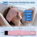 2 Pack Blackout Cooling Sleep Mask: Reusable Weighted Gel Eye Mask for Puffiness & Migraine Relief - Ice Pack for Eyes, Cold Compress for Headache, Couple's Gifts for Self Care(Black,Pink)