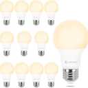 Dimmable A19 LED Light Bulbs 2700K Soft White, 60 Watt Equivalent, Efficient 9 Watt, 800 Lumens, E26 Medium Base, ETL/UL Listed, 12 Pack