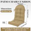 Geelin 2 Pcs Outdoor Patio Chair Cushion Thick High Back Adirondack Chair Cushion Tufted Weather & Fade Resistant Anti-Slip Outside Rocking Chairs Pads with Ties 44 x 19 x 4 Inch (Brown)