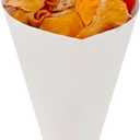 Restaurantware Conetek 10-Inch Eco-Friendly White Finger Food Cones: Perfect for Appetizers - Food-Safe Paper Cone - Disposable and Recyclable - 100-CT