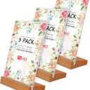 TONICE 3 Pack 8.5x11 Acrylic Sign Holder L Shape Slant Back Design Clear Acrylic Frame Wood Base, Table Menu Display Stand, Flyer Display (Optional 8.5x11/5x7 Inch L/T Shape)