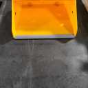 Broom and Dustpan Set for Home Long Handle (51" Length) Extendable Standing Dust Pan for Indoor Lobby Office Kitchen Cleaning (Black and Orange)