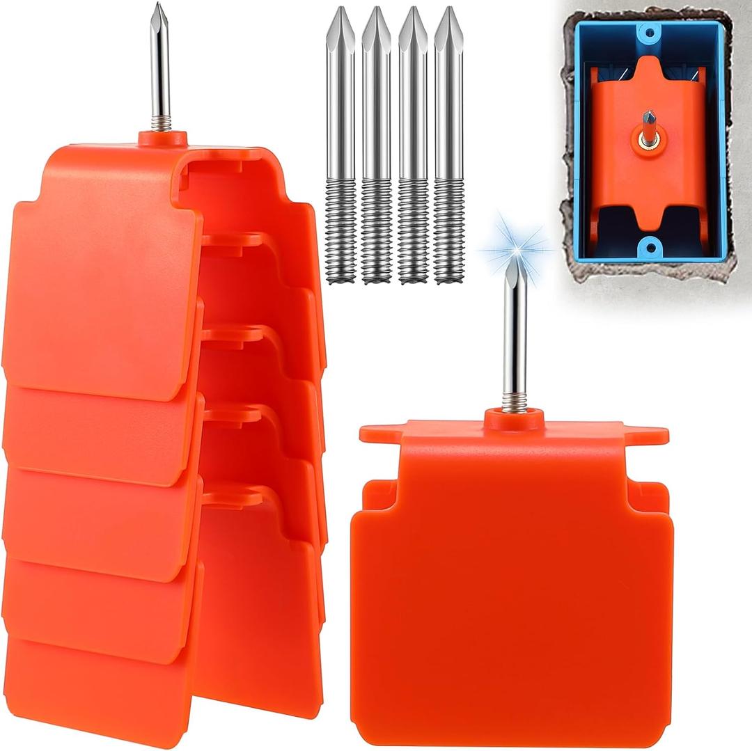 Dreyoo 6 Pack Outlet Marker for Drywall, Blind Mark Dry Wall Electrical Box Locator Tool for Drywall Installation, Drywall Outlet Markers with Metal Tip for Single Gang Outlets Box Wire Protection