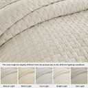 palassio Beige 100% Cotton Quilt King Size Bedding Sets with 2 Pillow Shams, Textured Lightweight Soft Bedspread Shabby Chic Coverlet, Neutral Quilted Comforter Bed Cover for All Season, 3 Pieces