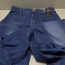 SEVEGO Tall Women's 38" Inseam Wide Leg Jeans High Waisted Stretchy Straight Loose Trendy Denim Pants Pockets, Color: Dark Blue