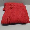 Amlie Home Chunky Knit Throw Blanket, Reversible Soft Chenille Breathable Cable Knitted Blanket for Couch and Sofa, Farmhouse Decorative Throw for Chair, 50"x60", Christmas Red