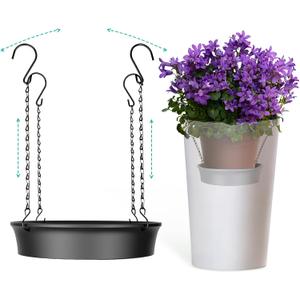 Adjustable Planter Inserts for Large Pots, Made of Thickened PP Material. They Can Be Used as a Substitute for Plant Risers for Inside Pots. Used to Reduce Soil Filling(1, large size for 14"-20")