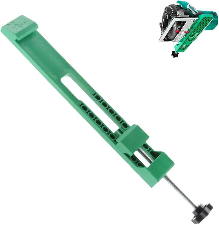 1 Pack Extended Adjustable Cutting Machine Base Guide, Upgraded Extended Length Positioning Clamp Circular Saw Guide Wood Cutting Guide for Dusty Cutting Machines Marble Machines Milling Tasks, Green