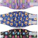 CuteBone Dog Diapers Male Belly Bands 3 Pack for Male Dogs Reusable Puppy Wraps DM64XL