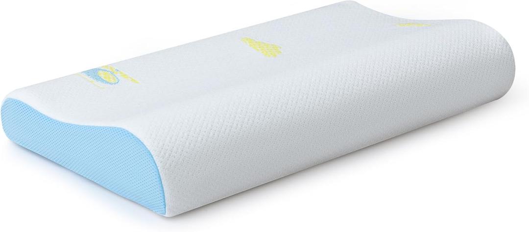 Hcore Memory Foam Pillow for Sleeping, Small Travel Pillow, Adjustable, Breathable and Soft Pillow, CertiPUR-US Certified, 12x20 lnch