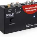 Pyle Phono Turntable Preamp - Mini Audio Stereo Phonograph Preamplifier with RCA Inputs & Outputs, Low Noise Operation, 12V DC Adapter Powered, Compatible with Turntables, Receivers, Speakers & More