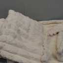 LINENLUX 1 Pack 3 Soft Fleece Dog Blanket for Pet Washable Warm Cat Puppy Fluffy Calming Flannel Beige Small