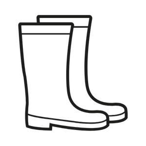 Rain Boots, Black&Gray, Size 9