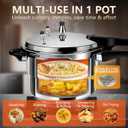 6 Quart Aluminum Pressure Cooker, Heavy Duty Commercial Grade, Fast Cooking, Energy Saving, Safe Locking Lid, Ideal for Canning, Soups, Meats, Beans, Large Family & Restaurant Use