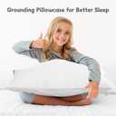 Grounding Pillowcase with Grounding Cord, Grounding Pillowcase Queen Contains Silver Fibers, Conductive Cotton Grounding Pillow Case, Improve Sleep, Relieve Pain (20x30IN, White)