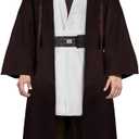 Adult Tunic Costume Cloak for Jedi Outfit Men Knight Hooded Robe Cape Pants Full Set Suit Halloween Cosplay Uniform (3X-Large)