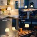 Cordless Touch Table Lamp, 4000mAh Rechargeable Small Desk Lamp with 3 Color Temperatures & Stepless Dimming, Portable LED Bedside Lamp for Bedroom, Living Room, Patio & Camping, Wood Grain