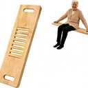 Wooden Transfer Board and Slide Board,Central scrollable,Senior and Handicap Move Assist and Slide Transfers, Holds up to 400 Pounds,2 Cut Out Handles(32x10x1)