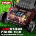 EWORK Electric Dethatcher and Scarifier 14-Inch 12 Amp 2-in-1 Lawn Dethatcher and Aerator with Collection Bag, Blade Replacement Without Tool, 5-Position Depth Adjustment for Gardening Care