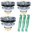 3 Pack AM144377 Spindle Assembly with M131814 Pulley for 48" Decks
Replace AM144377 John Deere Spindle Kit, AM131680 AM135349 AM124498 for John Deere X320 GT235 X500 X300 X534 GX345 X530 Decks