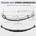 2 Pieces of Replacement for SW4B 4 Leaf Trailer Spring, 3500lb Single Trailer Axle Suspension Kit with 1750lb Capacity Double Eyes Leaf Springs, U-Bolt and Hanger Kit
