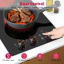 2 Burner Electric Cooktop 110v Hobsir, 2000W Electric Stove Top Burner 12 Inch, 9 Power Levels, Knob & Touch Control, Plug in Cooktop 120v, 99 Mins Timer, Safety Lock, Automatic shutdown