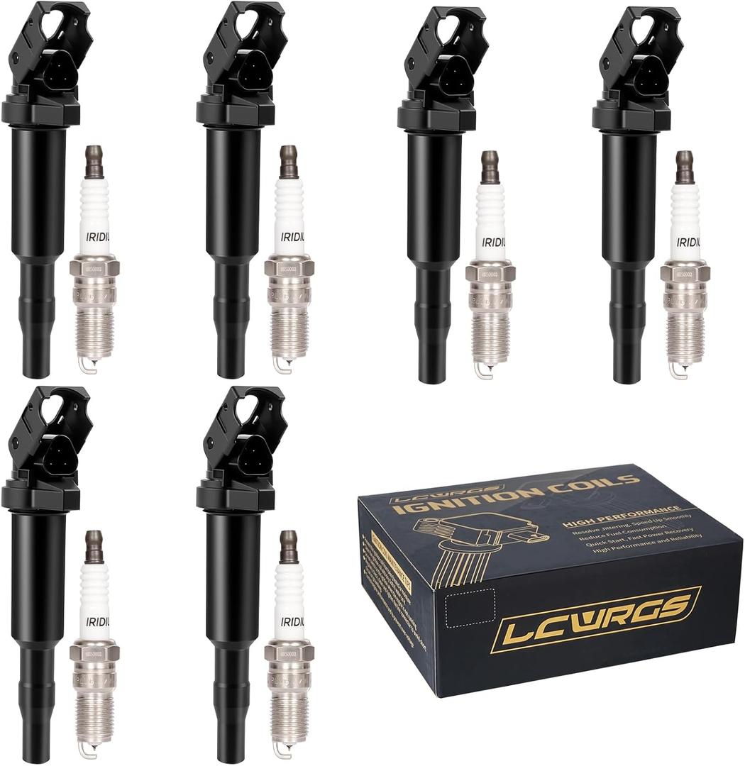 Set of 6 Ignition Coil Packs & Iridium Spark Plugs For BMW 328i 528i 330i 530i X3 X5 128i 2007 2008 2009 2010 2011 2012 2013 3.0 L6 Replace UF592 0221504470