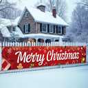 KatchOn, Huge Christmas Yard Banner - 120x20 Inch | Outdoor Merry Christmas Banner for Christmas Party Decorations | Merry Christmas Sign Outdoor, Outdoor Christmas Decorations for Home and Office (red)