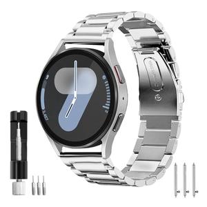 Band Compatible with Samsung Galaxy Watch 7 6 5 4 Band 40mm 44mm 45mm/Watch 6 4 Classic 42mm 46mm 43mm 47mm,Metal Stainless Steel Bands Strap Men Women,NOT for Galaxy Watch Ultra 47mm(2024)