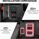 RAZPOY for Bronco Window Lift Switch Control Trim, 2PCS Center Console Rearview Mirror Adjustment Panel Cover Compatible with 2021-2026 Ford Bronco 4Door Interior Accessories, Pink