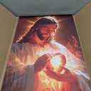Sacred Heart of Jesus Canvas Wall Art Divine Mercy Wall Decor Christian Religious Art Poster Print Jesus Portrait Picture Painting Suitable for Bedroom Living Room Prayer Room Church Decor 16*24 (Stretched Canvas on A Wooden Frame)