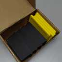 stazuvrt Storage Bins With Lids, 3.42" x 2" x 1.33" Mini Tote Bin with Snap-Fit Lid for Organizing Small Parts, Crafts, Hardware, & Office Supplies Storage, Black Base And Yellow Lid - 4PCS