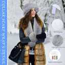 4 Pcs Winter Faux Fur Set for Women Fur Collar Scarf Wrap Winter Fuzzy Bucket Hat Ear Muffs Foldable Wrist Cuffs Accessories