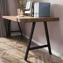 Metal Legs for Table A Shape 28" H Tall Industrial Black Table Legs Heavy Duty Metal Desk Legs Set of 2(Without Boards)