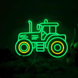 Green Tractor Neon Sign LED Farm Tractor Night Light for Boys Room, Kids Bedroom, Birthday Party, Tractor Wall Decor for Garage, Man Cave, USB Powered Neon LED Sign