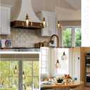 Plug in Glass Pendant Light with Dimmable Switch 4.72" Vintage Hanging Pendant Light Fixtures for Bedside Dining Room Foyer, Brass