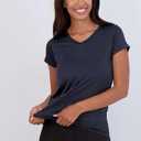 V Neck Workout Tops for Women UPF 50+ Breathable Loose Fit Short Sleeve Tee Shirt Yoga Gym Basic T Shirts, 3XL