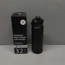 POWCAN 32 oz Insulated Water Bottle with 2-in-1 Straw and Spout Lid, Keep Cold 24H, Leak-Proof, BPA-Free, Double Wall Stainless Steel Water Bottle for Sports, Gym, Travel, and School (Dark Knight)