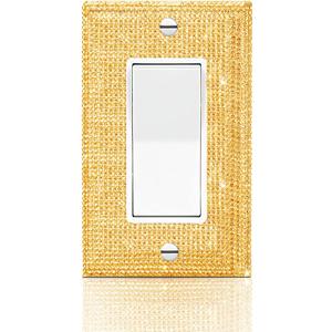 Silver Shiny Gold Light Switch Cover Gold Rhinestones Wall Plates Light Switch Cover Plate Decorative Switch Covers Single Gang Toggle Wall Plate