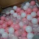 Ball Pit Balls for Toddlers 1-3, 500pcs Crush Proof Plastic Balls for Girls Ball Pit, BPA Free Non-Toxic Play Balls for Baby Pool, Playhouse, Tent, for Dogs & Pets, White, Clear & Pink