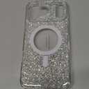 Bonoma for iPhone 17 Pro Max Case 2025 Sparkly Glitter Bling Back, Magnetic Support for MagSafe Shockproof, Crystal and Clear High-Duty Protection for Girls Women -Glitter Crystal