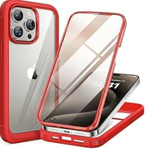 Miracase for iPhone Bumper Full-Body Bumper Military Drop Proof for 15 Pro Max Cover, Red